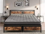 Metal Bed Frame Mattress Base Set Wood Queen BFMS3307-Q_NZ