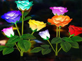 Solar Garden Lights - Upgraded Outdoor Light, 7 Color Changing Rose Lights for Yard,Garden V1366-AZ2-W-02037