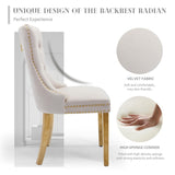 AADEN 8x Velvet Dining Chairs with Golden Metal Legs-Beige V226-SW1501BG-4