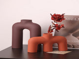 Tubular Letter Vase Set Modern Ceramic Decor for Living Room, Dining Table & TV Stand V1107-CS-ZMGXHP