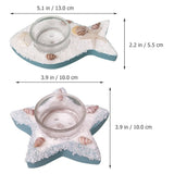 Nautical Tealight Holder Fish Shaped Assorted Color Mediterranean Table Centerpiece 4Pcs V1369-AZ3-W-15884