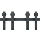 2440 mm Sliding Barn Door Hardware Closet Track Kit for Double Doors J Hanger V952-GCYMWJTJHS8FLSQZJV0