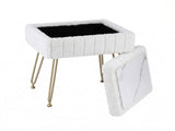 Artiss Storage Ottoman Vanity Foot Stool White FS-D-TED01-WH