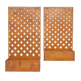 Set 2 Nested Floor/Wall 'Symmetric' Planters 95cm, 80cm V637-48108PLN