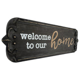 Nero 'Welcome to Our Home' Carved Wall Art 80x25cm V637-90310WEL