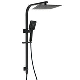 Matt Black Square 2in1 Shower 10" Rain Head 3 Modes Handheld Silde Rail Arm Set V1233-C7121SBHS002M4CBSS1001B