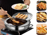 Deep fryer - Tempura pan - 24 cm - Stainless steel pan - Kitchen accessories - Japanese deep fryer V1189-WXF-260203-00619