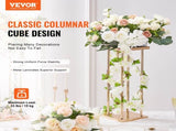 4PCS Gold Metal Column Wedding Flower Stand, 23.6inch /60cm High With Metal Laminate, Vase Geometric V952-HLHJLFTZTCBJORF4QV0