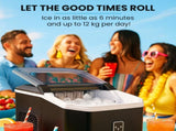 POLYCOOL Portable Ice Maker Machine, Automatic, 12kg/day, Auto Clean, with Scoop and Removable V219-COKICMPY1BKA