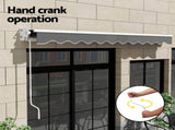 Instahut Retractable Folding Arm Awning Manual Sunshade 4Mx3M Grey AWN-B-ARM-40X30-GREY