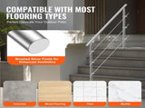 Handrails for Outdoor Steps, 59 in Length 3 Crossbars Stair Hand Rail Kit, Transitional Stainless V952-BXGSLZFS150CBU3NGV0