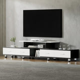 Artiss TV Cabinet Entertainment Unit Extendable 160CM To 220CM FURNI-O-TV-220-WHBK-AB