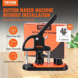 VEVOR Button Maker Machine, 0.98 inch/25mm Pin Maker, Installation-Free Badge Punch Press Kit, V952-SLKXZJ25MM500F0YVV0