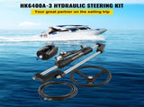 Hydraulic Boat Steering Kit, 300HP Hydraulic Steering Helm Pump, Aluminum Alloy Steering Cylinder, V952-YYDJHK6400A-3TJ10V0