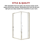 Semi Frameless Shower Screen x 195cm Side AS/NZS Glass V63-828761