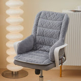 Grey Premium Quilted Plush Integrated Seat Cushion & Backrest Thickened Lumbar Support Pad with V888-ELOSUNG52078