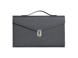 Black Anti-Theft Document Organizer with Secure Password Lock - Waterproof PU Leather Confidential V888-ELOSUNG45669