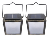 2PCS 3D Solar Lantern Rain Proof Weather Proof Flickering Outdoor Lantern for Garden Patio Landscape V1294-YM0901-3119250008411