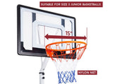 Portable Basketball Hoop Stand System Height Adjustable Net Ring Kids Junior V610-BAS-HOOP-034