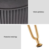 Artiss Ottoman Foot Stool Vanity Velvet Round Grey FS-B-02-VEL-GY