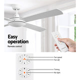 Devanti 52'' Ceiling Fan DC Motor 4 Blades w/Remote - White CF-B-52NL-WH