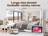 Embellir 90x60cm Makeup Mirror 360 degree Rotatable Vanity Mirror 10x magnifing MM-E-FRAME-6090LED-ZJ