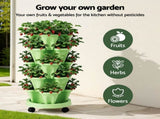 Green Fingers Garden Bed 5 Tier Vertical Garden Grey Strawberry Stackable Planters Herbs Light Green GARDEN-PLASTIC-25L-LGR
