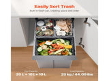 Pullout Trash Can for Kitchen Cabinets, 201010L Double Sink Garbage Waste Recycling Bin, V952-CFLJTDTHSST4PX1IZV0