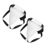 Men's White PU Groin Guard Protective Gear for Boxing Martial Arts Sports Safety V1370-AZ4-11835