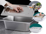 Multi Functional Stainless Steel Buffet Dish Container with Lid for Home and Commercial Use V1366-AZ2-W-17204