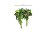 Black Framed Roof Hanging Disc With Tropical Foliage Mix and Draping Stems 60cm UV Resistant V637-DP80103