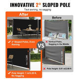 VEVOR Side Awning, 180X600cm Aluminum Outdoor Privacy Screen, 280g Polyester Water-proof V952-ZYPF180X600CMBK01V0