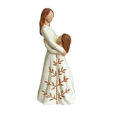 5.1x2.6x7.2 Inch Mother Daughter Resin Figurine, Hugging Family Statue, Home Bedroom Living Room V1369-AZ3-W-10353
