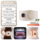 EMS Red Light Pulse Massage Belt with Heat, Portable Wearable Muscle Stimulator for Waist, Arm and V1341-ZY-KLN4LKUB-A