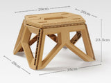 Khaki Portable Folding Stool - Compact Lightweight Plastic Step Stool for Camping, Fishing, Kids, V888-ELOSUNG38027