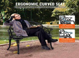 Outdoor Bench, 38.8 inches Metal Bench for Outdoors, 480 lbs Load Capacity Bench, Outdoor V952-GYZYJS40YC00PL1X7V0