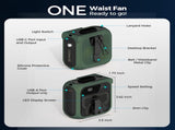 Portable Hip Fan - Mini Fan - 5 Speeds 16,000 RPM - Clip-on Portable Belt Fan - Hip Fan - For V1188-MS-313-0512