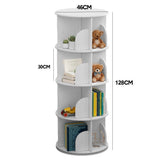 4 Tier Rotating Bookshelf PVC Freestanding Corner Rack Bookcase Multifunctional Spinning 360 Storage V985-ROTATINGBOOKSHELF