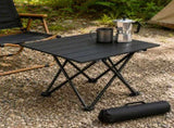 Black Portable Folding Table - 57*41cm Carbon Steel Compact Carry Design, Quick Setup and Space V888-ELOSUNG54918