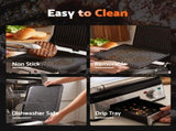 Devanti 2000W 3-in-1 Panini Press Grill Sandwich Maker 180&deg Open 4 Slice SM-4S-6001-BK