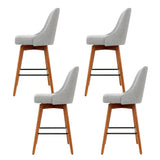 Artiss 4x Bar Stools Swivel Seat Wooden Grey BA-TW-8125-LI-GYX4