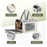 Gray Green Lightweight Foldable Pet Carrier with Straps V888-ELOSUNG34038