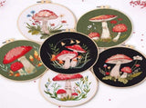 Mushroom Embroidery Kits for Beginners, Adult Embroidery Kit Cross Stitch Kit V1192-AZ-W-25916