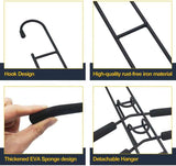 2 PCS Black Children's Multi-Layer Foam Hanger, Detachable Non-Slip Clothes Rack, Space-Saving V888-ELOSUNG13403