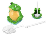 Frog Shape Toilet Brush Creative Bathroom Cleaning Brush with Holder Bowl Standing Toilet Brush Set V1294-YM0523-3117220058011