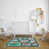 SOGA 2X 120cm Kids Rug Street Map Play Mat, Educational Baby Theme Park Area Rugs KIDCARPET605X2