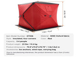 Portable Ice Shelter, 3-4 Person Insulated Pop-Up Ice Fishing Tent, 35 Square Feet Fishable Area, V952-BDBHS707080IORFPQV0
