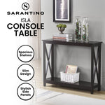 Sarantino Isla X-Frame Console Table - Black TBL-008-3JJ-BL