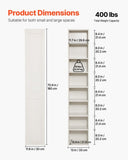 VEVOR 8-Tier Narrow Bookshelf 180cm Wooden Open Bookcase Adjustable Shelf White V952-BSSJZFXBHB1LL260FV0