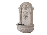 Gardeon Solar Fountain Water Feature Wall Mount Garden Fountains 77CM Beige FOUNT-LION-BGWH
